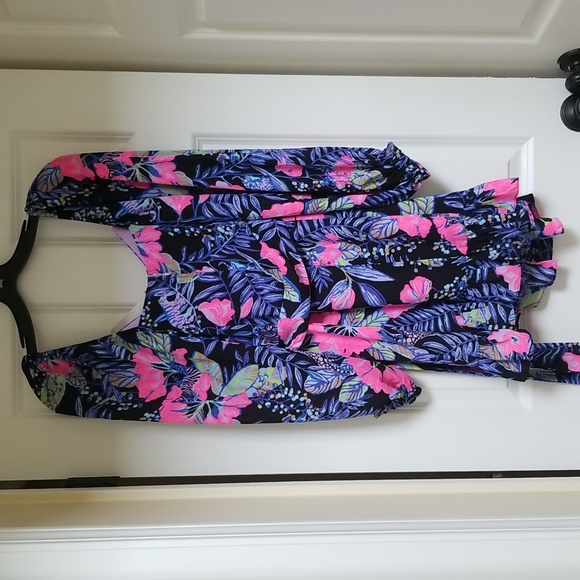 Lilly Pulitzer Lila Dress Long Sleeve Dress in Onyx Earned Stripes - Picture 8 of 15